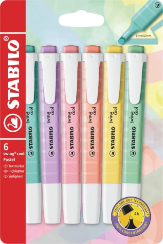 Amazon.co.jp: スタビロ 蛍光ペン スイングクール パステル 6色セット